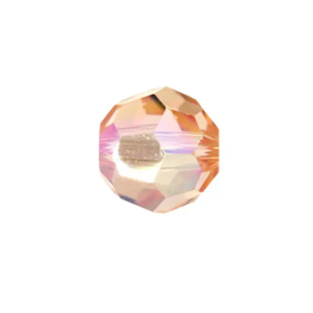 Swarovski 5000 Faceted Round Light Peach AB 6mm - 10τεμ