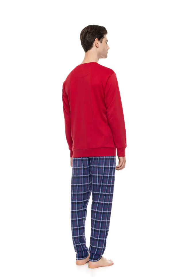 Ulisse Pyjama Cobalt Blue σετ ανδρική χειμερινή πυτζάμα W-M847-1 2