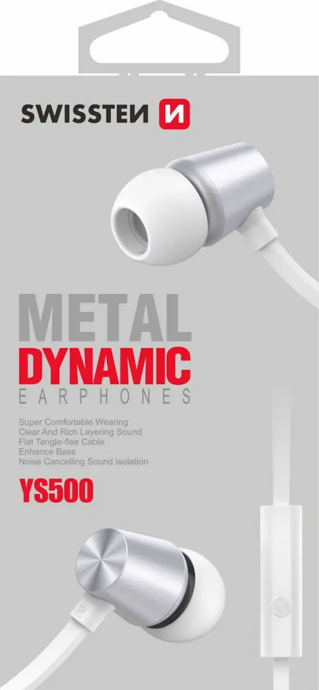 Ακουστικά Handsfree Swissten YS500 - 3.5mm - Silver / White 2