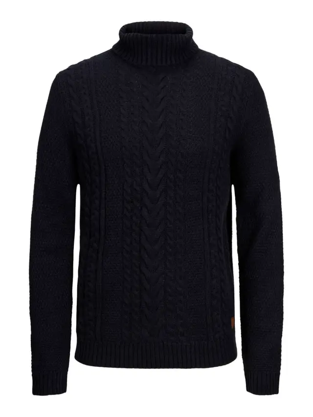 JJCRAIG KNIT ROLL NECK PRE Navy Blazer