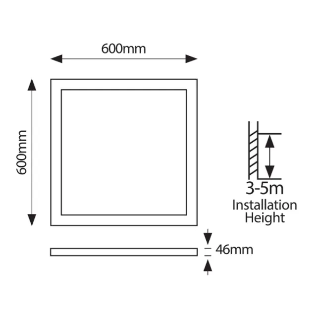 LED ΠΑΝΕΛ ΧΩΝΕΥΤΟ PRO UGR19 60X60 32W ΛΕΥΚΟ 6500k Άσπρο 3