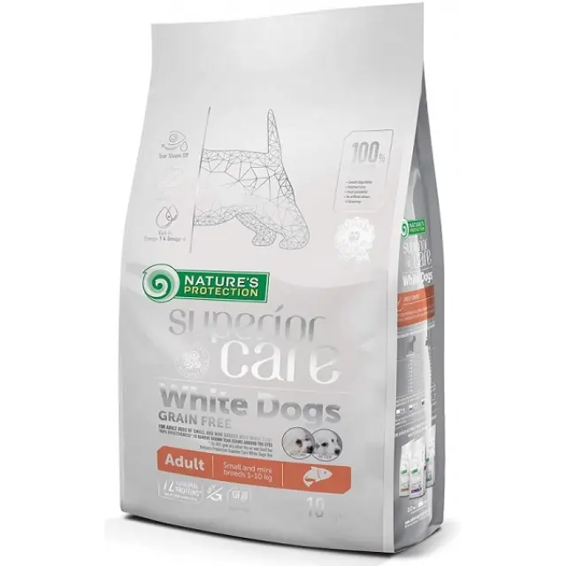 Nature’s Protection Superior Care Ξηρά Τροφή Σκύλου White Dog Small & Mini Adult GF Σολομός 10kg