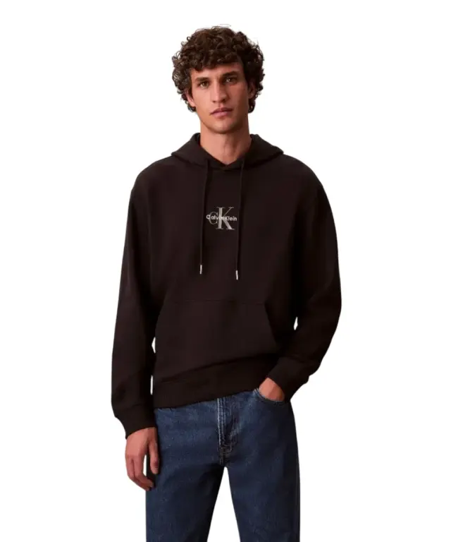 Calvin Klein - Ανδρικό Φούτερ με Κουκούλα Terry Monogram LV04RD243G-UB1 Μαύρο