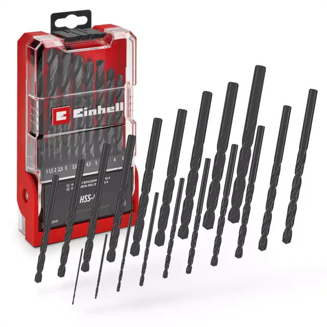 Einhell 49423019 - Σετ τρυπανιών μετάλλου HSS-R 19 τεμαχίων, Ø 1–10 mm