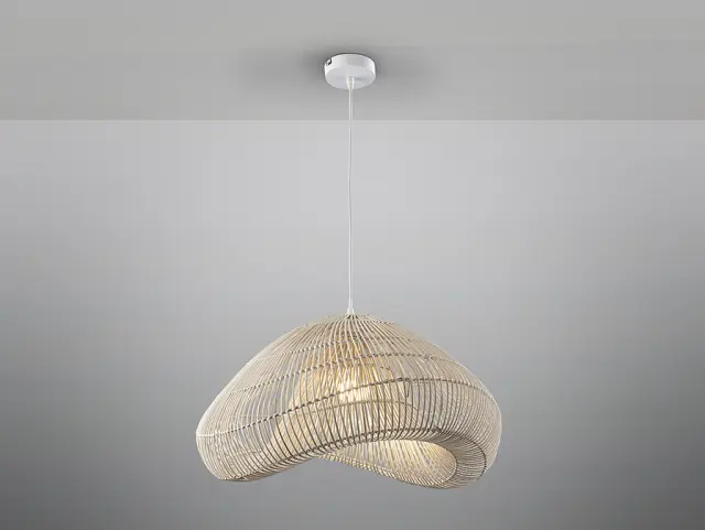 SABAH 567592 LAMP WHITE RATTAN φωτιστικό κρεμαστό Άσπρο 3