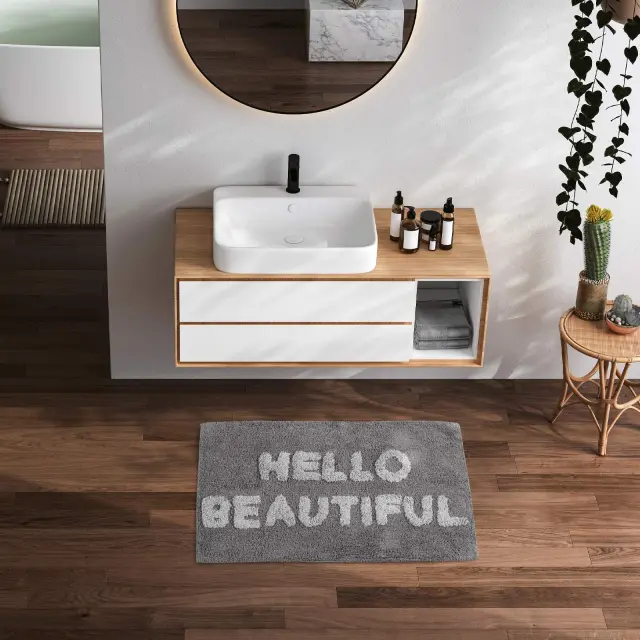 Πατάκι Μπάνιου 50Χ80 Cotton Das Home 0672 Γκρι 3