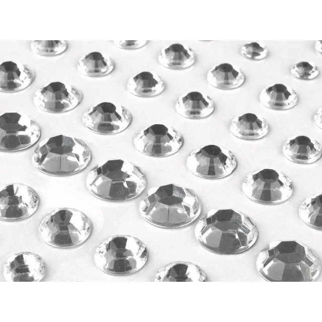 Αυτοκόλλητες πέρλες crystal με βάση, 6-12mm, 91 τεμ. 2