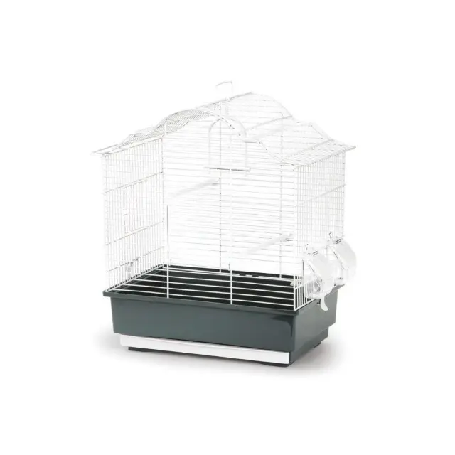 Domus Molinari Margherita Bianca Κλουβί Ωδικών Πτηνών Γκρι 46x28x49cm