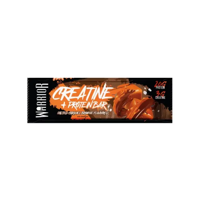 Warrior Creatine & Protein, Μπάρα με Πρωτεΐνη & Κρεατίνη με Γεύση Salted Caramel Brownie 75gr
