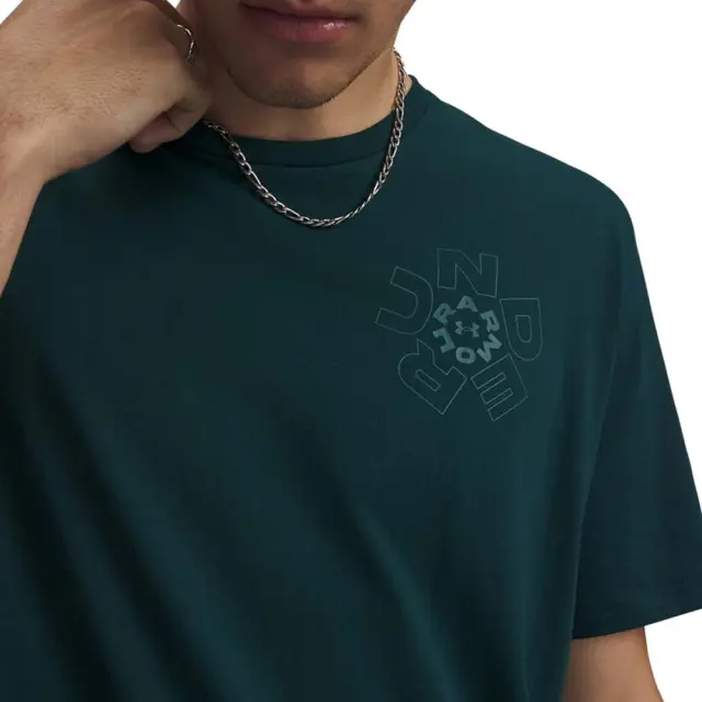 Under Armour Men's Radial Wordmark Shortsleeve T-Shirt Πράσινο Σκούρο 6009264-919 (Under Armour) 3