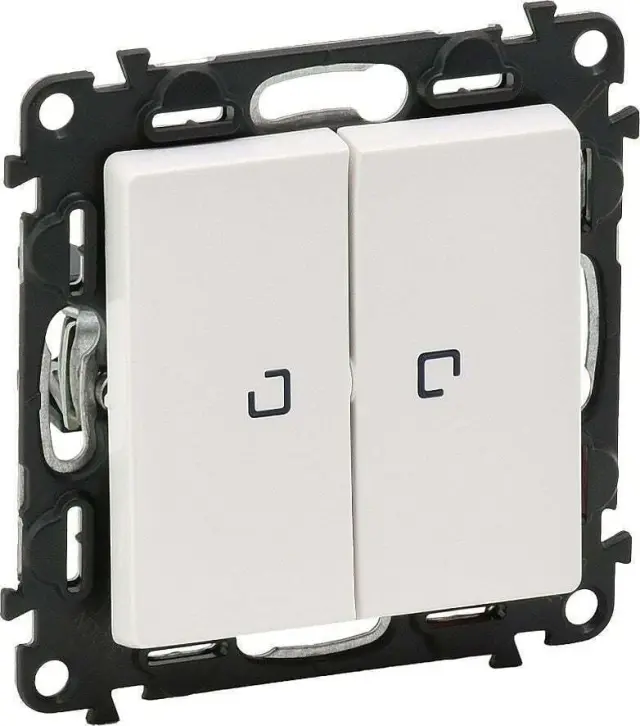 Illuminated 2-gang 2-way switch Valena Life - 10 AX - 250 V~ - white