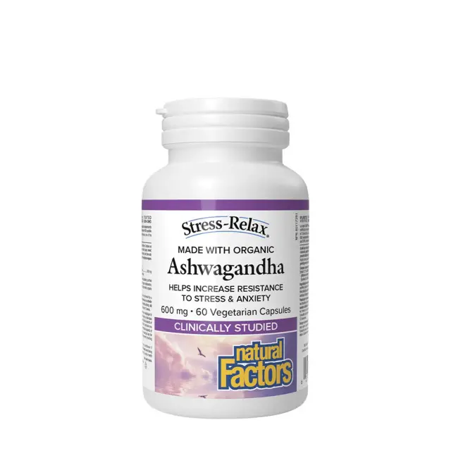 Natural Factors Ashwagandha 600 mg, Stress-Relax 60 Capsules