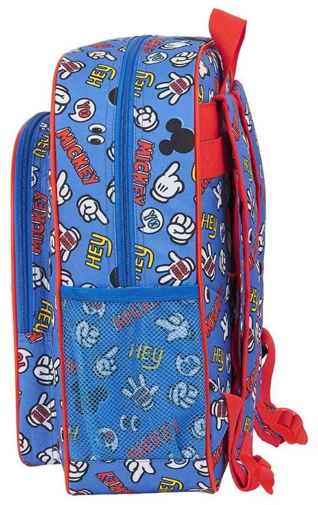Disney Mickey Σχολική Τσάντα Πλάτης Δημοτικού 32 x 12 x 38 cm Μπλε 3