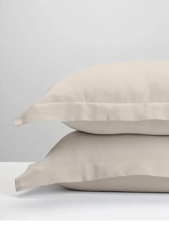 Μαξιλαροθήκες Oxford Satin Beige 50x70 Sunshine