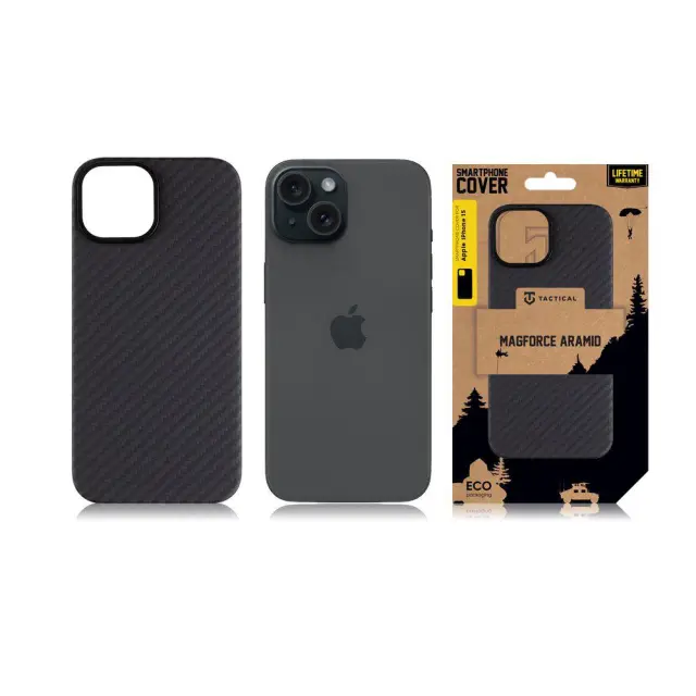 Tactical MagForce Aramid Cover for Apple iPhone 15 Black 2