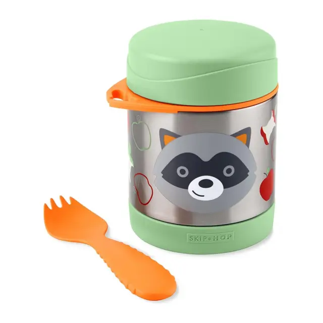 Skip Hop Zoo Ανοξείδωτος Θερμός Φαγητού 325ml Raccoon Sage Green 2