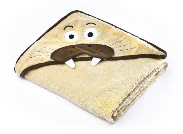Πετσέτα με Κουκούλα 100x100cm Sensillo Morse Beige 5902021524198