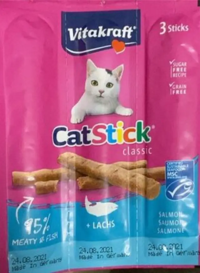 Vitakraft Cat Stick Classic Salmon Λιχουδιά για Γάτες (3x18gr) Μονόχρωμο