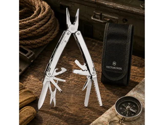 Ελβετικό Πολυεργαλείο Victorinox Tool Spirit MX με θήκη, 24 λειτουργίες και μήκος 10.5cm - Silver 3.0224.MN
