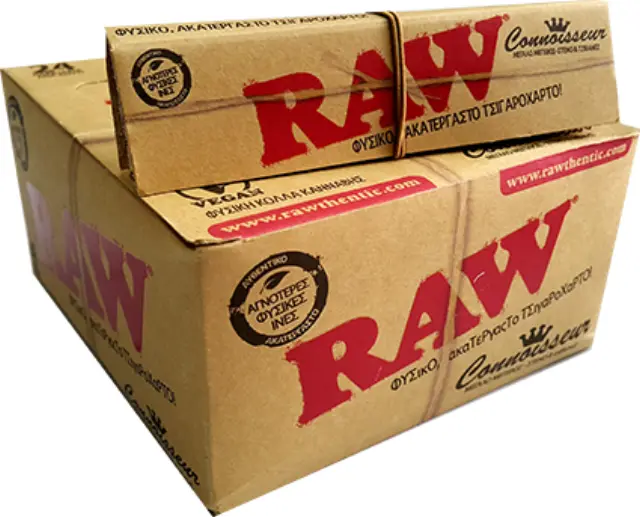 Χαρτάκια Raw king size Classic slim ακατέργαστο με τζιβάνες 32 φύλλα Συσκ. 50 τμχ