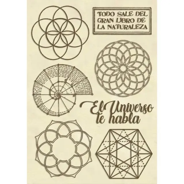 Ξυλάκια διακοσμητικά A6, Stamperia, Forest sacred geometry