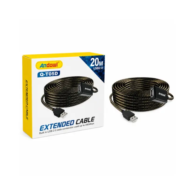 Andowl Καλώδιο Επέκτασης USB 2.0 20 Μέτρων Q-T05D - USB 2.0 Extension Cable 20M 0751233