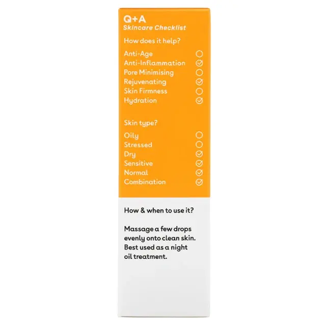 Q+A Super Food Facial Oil Ενυδατικό Έλαιο Προσώπου 30ml 2