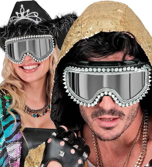 Αποκριάτικο Αξεσουάρ Γυαλιά Winter Party Silver Studded (Widmann) (W-01739) 2