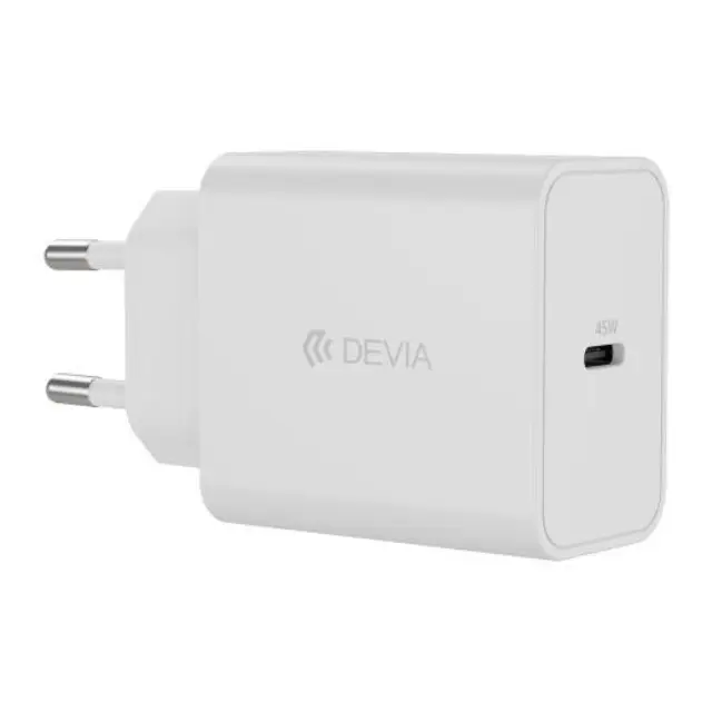 Φορτιστής Ταξιδίου Ταχείας Φόρτισης Devia GS-W45A0948 με Έξοδο USB C PD 45W Rocket Λευκό N66986