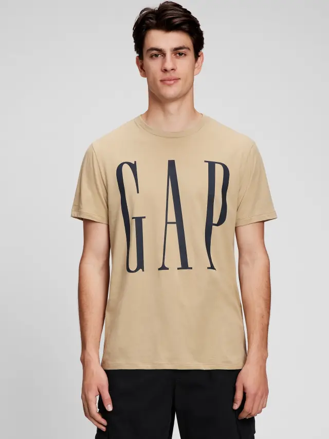Μπεζ Gap Logo Μπλούζα khaki - S