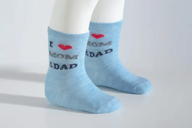 Socks Kid I Love Mom + Dad Γαλάζιο