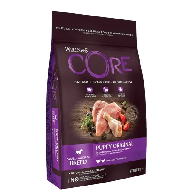 Wellness Core Puppy Small - Medium Breed Ξηρά Τροφή Κουταβιού Γαλοπούλα & Κοτόπουλο Χωρίς Σιτηρά 1.5kg