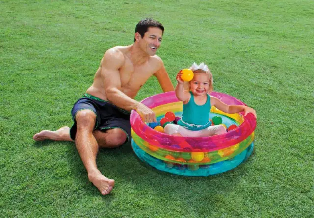 Intex Classic 3-Ring Baby Ball Pit Φουσκωτή Παιχνιδοπίστα Με 50 Μπάλες 86x25εκ, 1-3 Χρ. 2