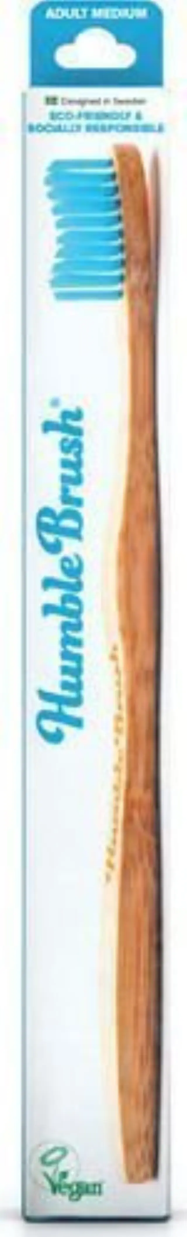 The Humble Co. Bamboo Toothbrush Adult Blue Medium Οδοντόβουρτσα Ενηλίκων από Μπαμπού Μπλε Μέτρια 1τμχ