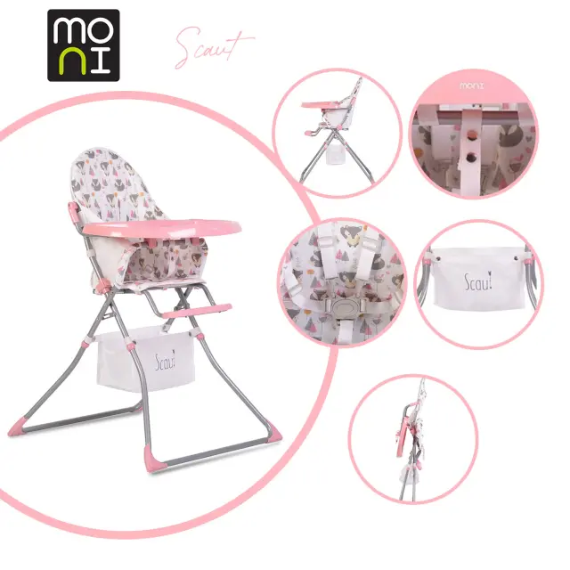 MONI - High chair Scaut pink - 3801005150625