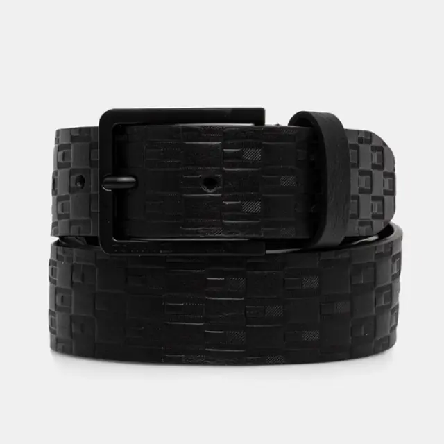 Ανδρική Δερμάτινη Ζώνη Tommy Hilfiger 3.5cm AM0AM14078-BDS Μαύρη Μαύρο - 105