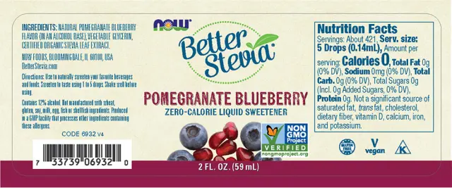 Now Foods BetterStevia Liquid Pomegranate Blueberry, 59 ml 2