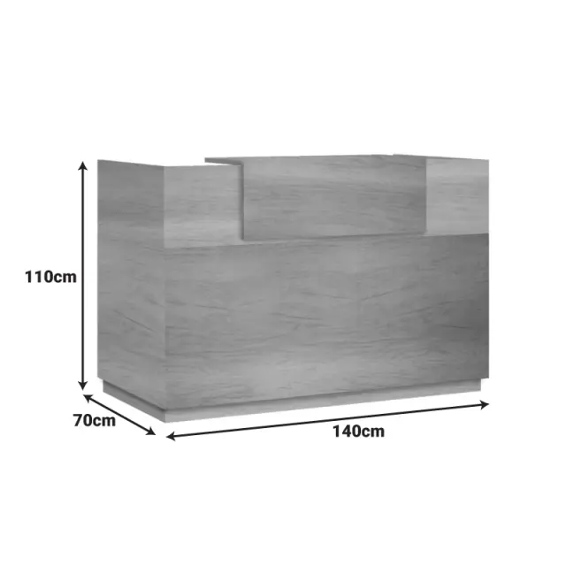 Γραφείο reception Lotus pakoworld σε χρώμα φυσικό 140x70x110εκ 3