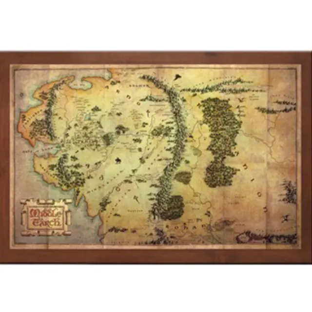 Noble Collection Χαρτης LORD OF THE RINGS - Middle Earth Map 36.5x23cm Καμβας με Ξυλινο Πλαισιο
