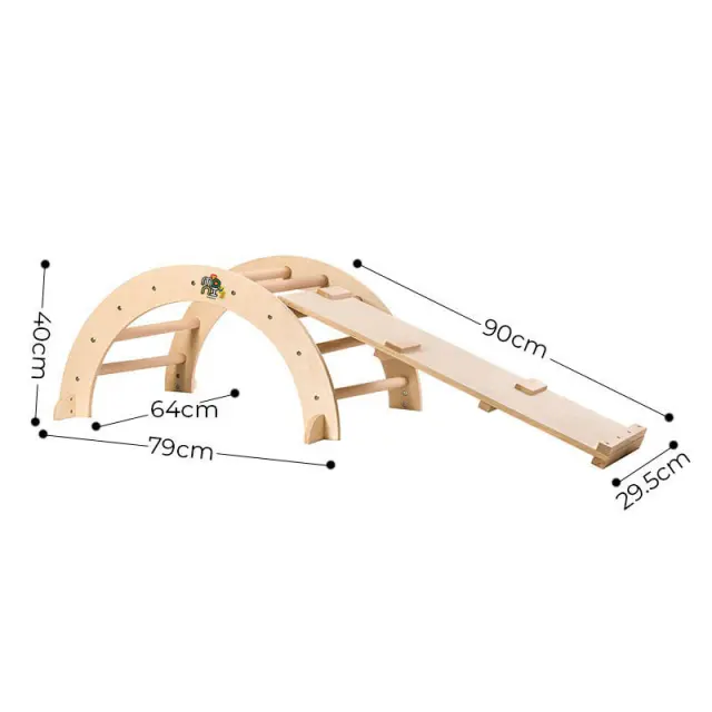 Moni Toys Ξύλινο Ορειβατικό Τόξο με Ράμπα Αναρρίχησης Pikler 3+ Ετών 2
