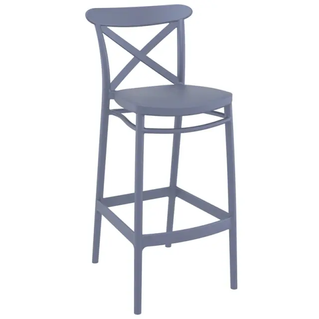 Σκαμπό Bar CROSS Σκούρο Γκρι PP 45x52x106cm