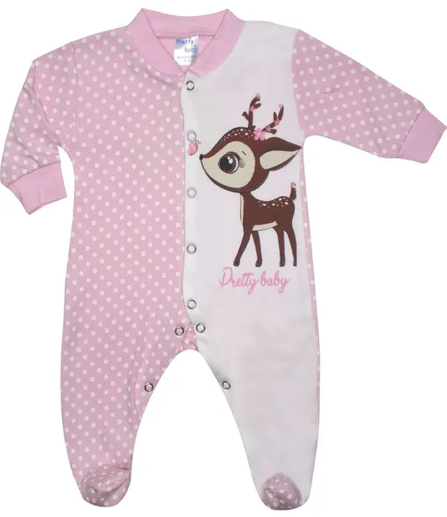 Pretty Baby New Born Φορμάκι Κοριτσίστικο Ελαφάκι Ροζ/Εκρού (35895-0) Ροζ - 1-2 μηνών