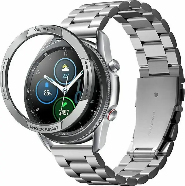 Spigen® Chrono Shield Προστατευτικό Αλουμινένιο Bezel Για Galaxy Watch 3 45mm - Ασημί