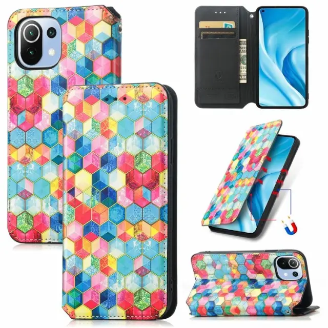 Θήκη Βιβλίο Με Δυνατότητα Stand για Xiaomi Mi 11 Lite 4G/5G - Colourful Magic OEM 2