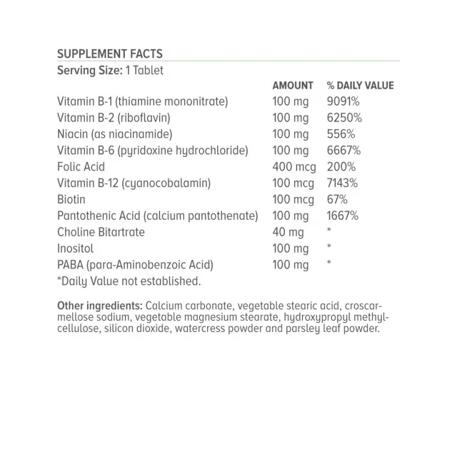 NATURAL VITAMINS B-100 Complex, 30tabs 3