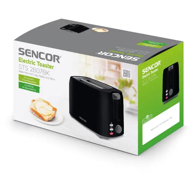 Φρυγανιέρα Sencor STS 2607BK 2 Θέσεων 750W Μαύρη 2