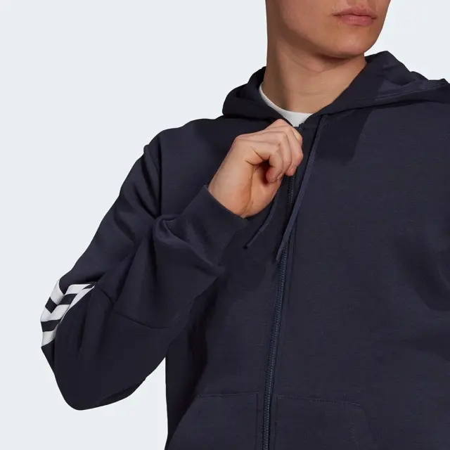 adidas Sportswear Three Stripes Fullzip (H39778-Navy Blue) - Μπλέ - S 3