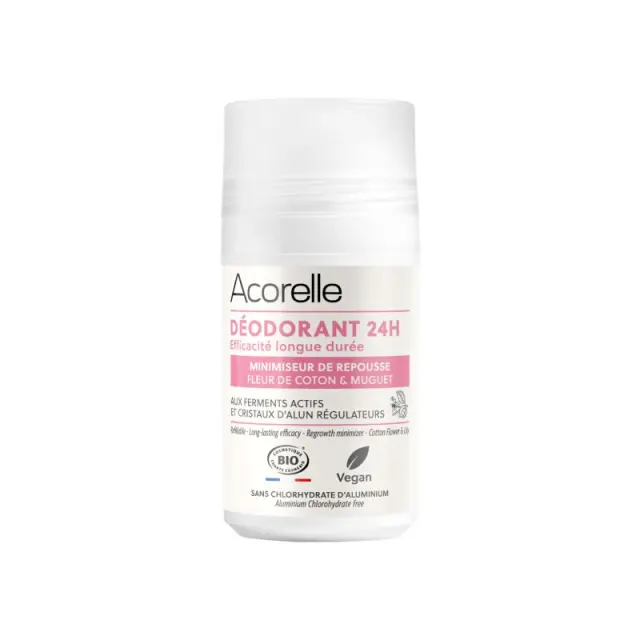Acorelle Certified Organic Deodorant Care Roll-on Regrowth Minimizer - Βιολογικό Αποσμητικό κατά της επανεμφάνισης της τριχοφυΐας, 50ml