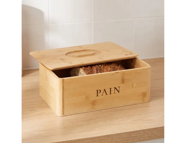 Ψωμιέρα 5five με καπάκι και διαστάσεις 33.2x12.7x20.2cm - Απόχρωση ξύλου 203031