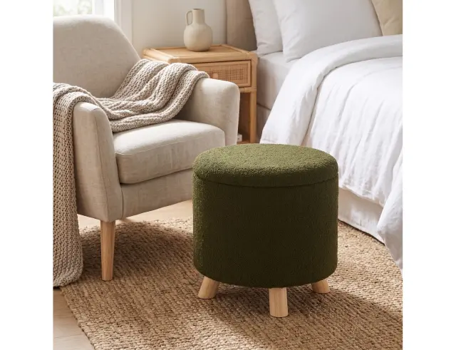 Σκαμπό Home & Styling Collection με αποθηκευτικό χώρο και διαστάσεις 40x37cm - Olive Green AAK400240